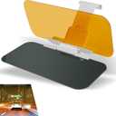 pinflaw 1 PC Car Sun Visor Eyepiece, 4.72" x 12.59" Stretch-Type 2 in 1 HD Day and Night Driving Anti-high Beam Sun Anti-UV Block Goggles, Practical Portable Accessories, for Cars (Yellow & Black)