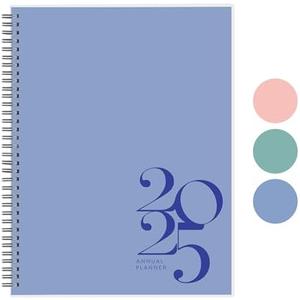 Rileys & Co 2025 Classic Weekly Planner - Annual Weekly & Monthly Agenda Planner, Jan - Dec 2025, Flexible Cover, Notes Pages, Twin-Wire Binding (8.5 x 11-Inches, Blue), 4 PCS