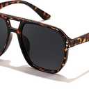 Retro Avaitor Sunglasses Women Men Vintage Square 70s Plastic Frame Pilot Sun Glasses B9144