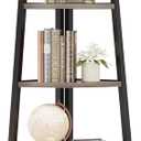 LITTLE TREE 5 Tier Tall Corner Shelf 70 Inch Corner Bookshelf Bookcase for Small Space