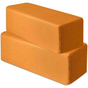 2 Pack Couch Arm Rest Pillow, Leatharie Waterproof Cover, High Density Foam Armrest Cushion, Headboard Cushion Elbow Support for Sofa Bed and Armchair,Orange,6x6x20in