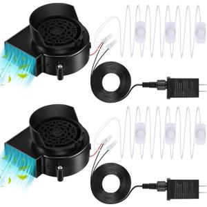 Hiboom 2 Pack Replacement Inflatable Fan Blower, 0.5A Output Air Blower for Inflatable with 3 LED, Air Blow Replacement for Halloween Christmas Yard Blow Up Decor
