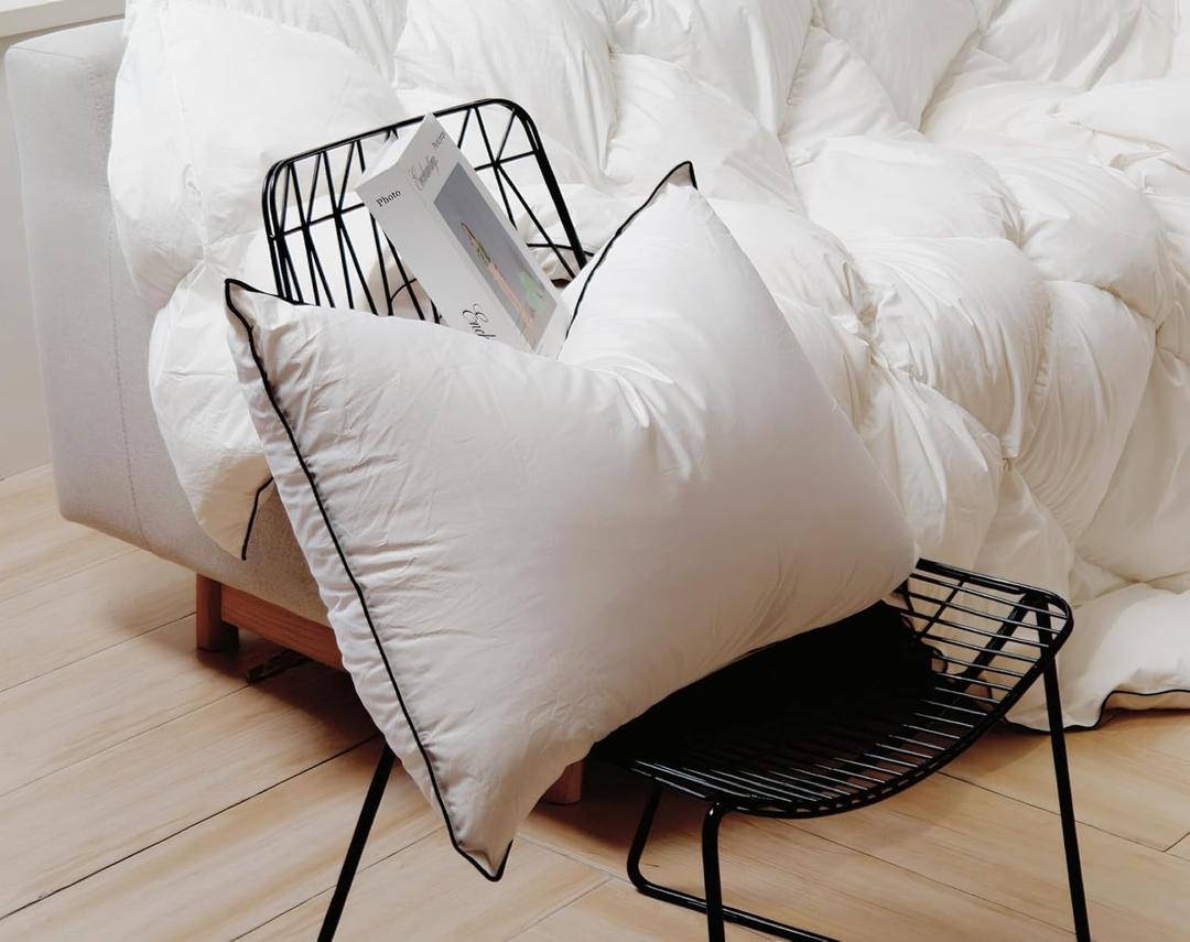 Premium White Luxury Goose Down Pillow - Ultra-Soft, Hypoallergenic, Hotel Quality for Optimal Comfort and Support - 1 Pack, Standard Size (20" x 26")