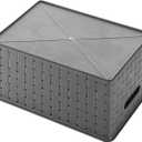 Bekith 9 Pack Woven Plastic Storage Basket, Organizing Pantry Storage Bins for Toys, Accessories, Bedroom, Classrooms, Office, School, 10" L x 7" W x 4.4" H, Grey