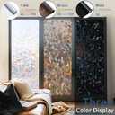 rabbitgoo Window Privacy Film Rainbow Film Decorative Window Sticker, 3D Static Stained Glass Cling Tint for Home Heat Control Non-Adhesive, Brown, 35.4 x 118.1 inches