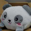 Cute Plush Panda Stuffed Squishy Animal Panda Cylindrical Body Pillow,Super Soft Hugging Toy Pillow Kids Kawaii Pillow Gifts for Bedding Decor or Home Decor 8-Inch
