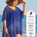 Chalier Swimsuit Coverup for Women Crochet Beach Cover Ups Hollow Out Plus Size Bathing Suit Cover Up Swim Dress (XL)