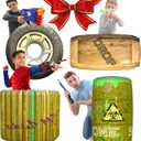 Skywin Inflatable Obstacles- Inflatable Battle Bunkers,4 Pieces Inflatable Battle Obstacle, Bunker Set Play Combat Obstacles and Laser Tag Obstacles (Green) (1 Pack)