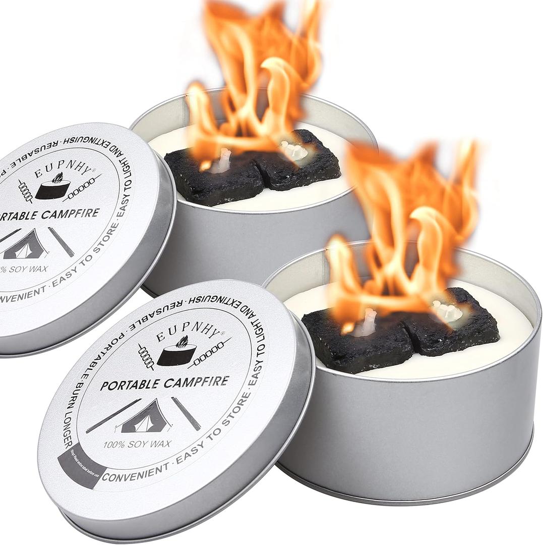 2 Pack Portable Campfire | Portable Fire Pit | Smores Maker | Lightweight and Portable | 3-5 Hours of Burn Time | Convenient-No Embers-No Hassle | Great Gifts for Picnics, Camping and More