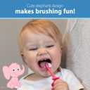 4 x Dr. Brown's Infant-to-Toddler Toothbrush, Elephant, Pink, 0-3 Years