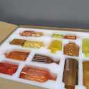 Yaomiao 30 Pcs Vases Bulk Colored Flower Glass Bud Vases Valentine Vintage Colored Glass Bottles Colorful Rustic Embossed for Home Wedding Table Decorations Gifts(Orange Yellow Series)