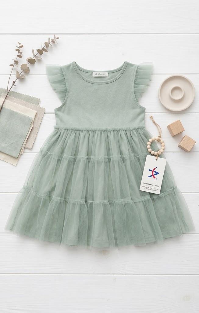 Arshiner Toddler Girls Dress Ruffle Sleeveless Tiered Swing Twirly Dresses Cute Summer Beach Sundress Size 3