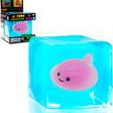Stress Cube Fidget Toys Adults - Sensory Toys for Kids with Autism Stress Ball - Glow in The Dark Blobfish Inside, Squishy Sensory Toy, Stress Relief Toy for Halloween, Christmas & Birthday Gift