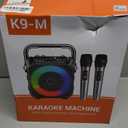 Karaoke Machine, Portable Bluetooth Speaker with 2 Wireless Microphones for Adults & Kids with Lights, Karaoke Microphone with PA System Supports USB/TF/REC/FM/AUX for Home Party Home System Packages (Black)