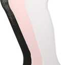 Amazon Essentials 3-Pack Cotton Tights Stretchy Cotton Tights (Large, White/Pink/Black)