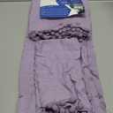 Lavender Standard Size Pillow Shams Set of 2, Boho Pom Fringe Pillowcases, Cute Ball Tassel Trimmed Pillowshams, 20x26 Inch, Light Purple