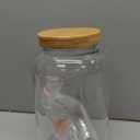 SECFOU Glass Tea Canister Airtight Storage Container Bamboo Lid Kitchen Storage Jars Lids