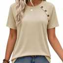 siliteelon Women Short Sleeve Summer T-Shirts Crewneck Loose Fit Tops Dressy Casual Oversized (S)