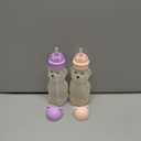 Upgraded 2 Pack Honey Bear Straw Cups for Baby, Toddler - Flip Top, Spill-Proof & Anti-pullout & Pop-up Straw Design - 8 OZ Squeezable Transition Sippy Cup for Speech & Feeding Training, Purple&Pink