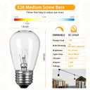 S14 Incandescent Edison Light Bulbs - 11W Vintage Clear Glass Bulbs with E26 Medium ScrewBase, Warm Filament Replacement Bulbs for Outdoor Patio Garden String Lights, 20 Pack