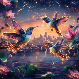 Diymood DIY 5D Diamond Art Kits for Adults Bird, Diamond Painting Animal Full Drill Round Canvas Embroidery Mosaic Beginner Home Wall Decor Gift 12x12 inch