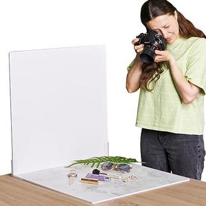 2 Pack Photo Backdrop Board | Realistic Photography Background | Food Photography Background | Replica Surfaces | Product Photography Backdrops | Marble & White | Flat Lay Background | Large
