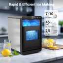 Nugget Ice Maker Countertop, 45Lbs/24H with 0.47 Gallon Tank Pebble Ice Maker, Self-Cleaning Pellet Ice Machine Ready in 5-10min, Nugget Ice Machine for Kitchens/Home/Office