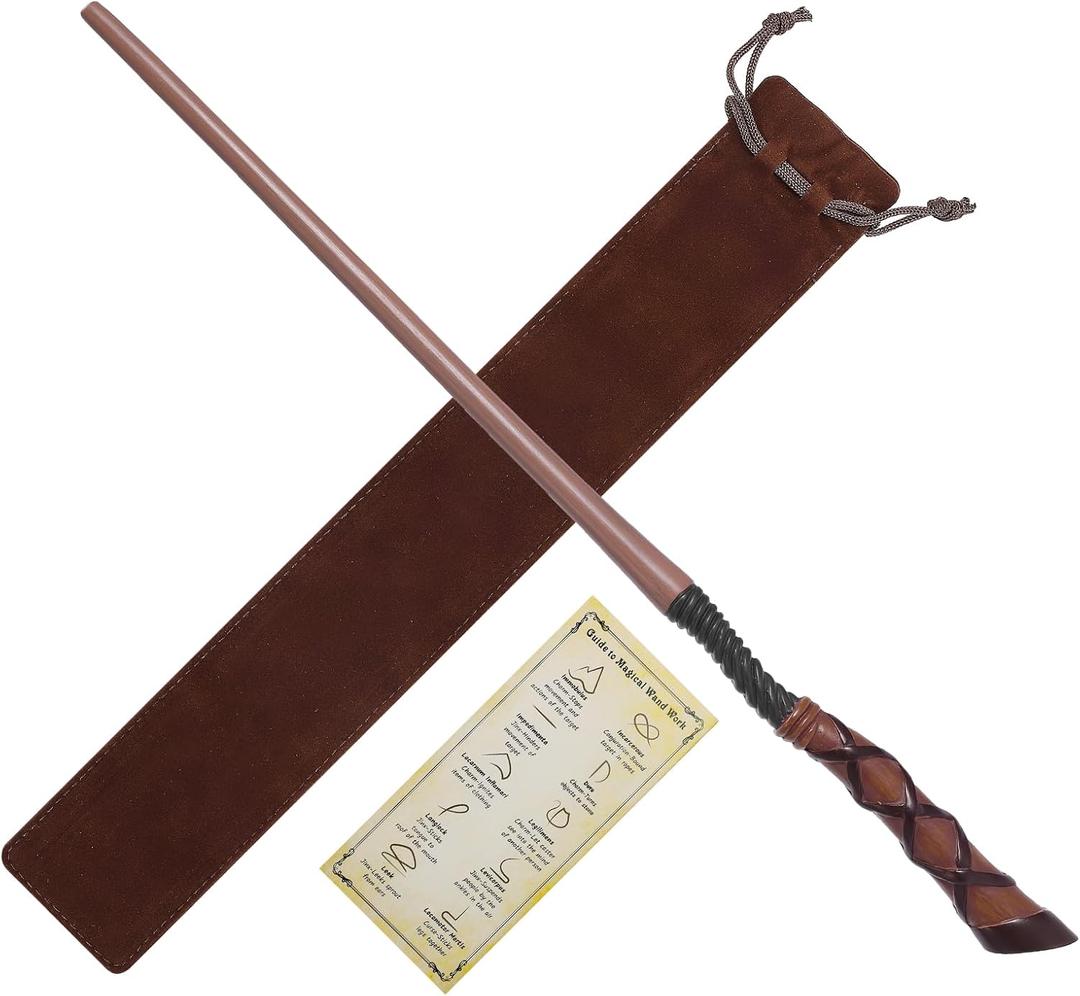 Magic Wizard Wand Resin Witch Sorcerer Wands for Kids Cosplay Party Halloween Costume Accessories, Broom
