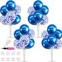 TONIFUL 4 Set Blue Balloon Stand Centerpieces for Table,Balloon Table Stand Kit,Blue Balloon Decorations for Birthday,Fathers Day,Baby Shower,Retirement,Class of 2026 Graduation Decorations