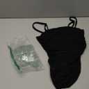 Mizoci Women's Sexy Spaghetti Straps Mesh Asymmetrical Ruched Sleeveless Going Out Camisole Crop Top,Small,Black