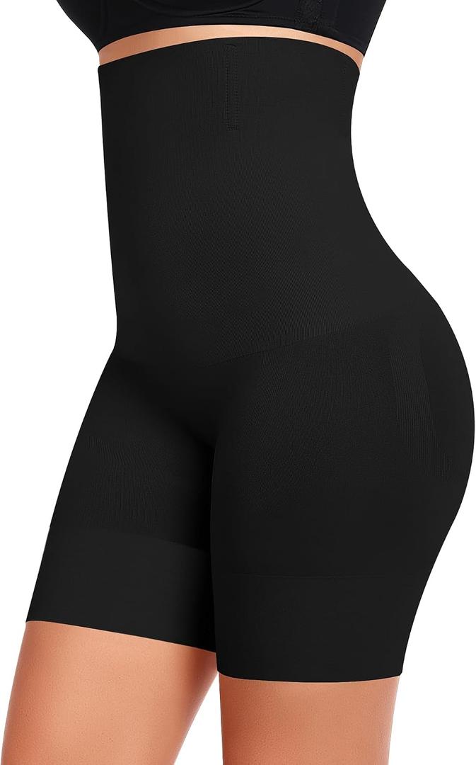 Werena Tummy Control Shapewear Shorts for Women Seamless High Waisted Body Shaper Shaping Underwear Girdle Panties (Black, M)