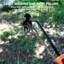 Weed Puller Tool, 2024 Enhanced Weed Remover Tool, 4 Teethes Dual Purpose Manual Weeders Tool Weed Puller for Garden (Black+Orange 2pcs)