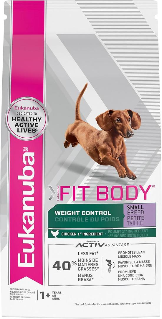Eukanuba Fit Body Weight Control Small Breed Adult Dry Dog Food, 4 lb Bag (4 Pound (Pack of 1)) Best By 05/Jun/2026