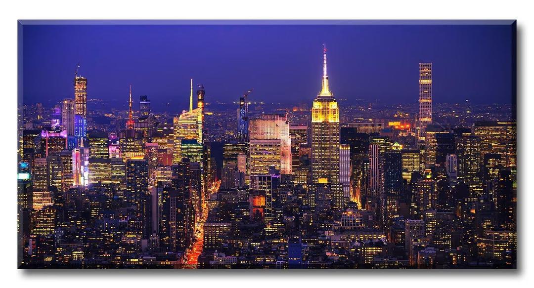 JiazuGo NYC Skyline Canvas Wall Art Decor, 20x40 Inch Modern Cityscape