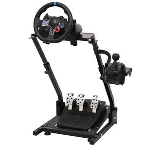 CXRCY Racing Wheel Stand Height Adjustable & Foldable Steering Wheel Stand Compatible with Logitech G920 G29 G27 G25 Gaming Cockpit (Wheel and Pedals Not Included) (Black)