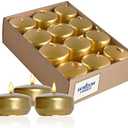 Horizon - Unscented 24 Piece Floating Candles for Parties | 2" Dripless and Smokeless Floating Candles with 5 Hours Burning Time for Centerpieces at Wedding, Pool, Home Decor | Metallic Gold