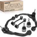 A-Premium Set of 6, Front Upper Control Arm, Sway Bar Link, Lower Ball Joint, Compatible with Jeep Liberty 2008-2012, Dodge Nitro 2007-2011