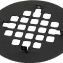Black Snap-in Shower Drain Cover,Hidrop 4-1/4" OD Round Shower Strainer Grid, Easy-to-Install Replacement Cover Stainless Steel Matte Black