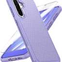 FNTCASE for Galaxy A36-5G Phone Case - A56-5G Military Grade Drop Protection, 14ft Drop Tested, Screen Protector Included, Anti-Slip Matte Textured, TPU+PC Dual Layer Shockproof Cover (Light Purple)