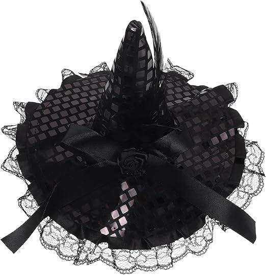 MERRYHAPY Halloween Witch Hat Headband Black Hair Accessory for Girls Elegant and Comfortable Design for Parties Festivals and Eye-catching Appearance for Halloween Celebrations
