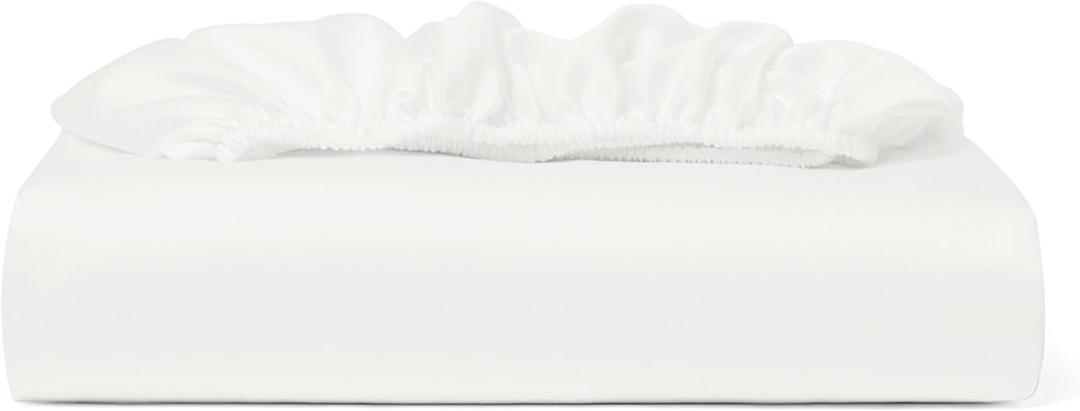 Cosy House Collection 100% Rayon Derived from Bamboo Fitted Sheet - Cooling, Breathable, Silky Soft Deep Pocket Bottom Sheet (Twin XL, White)