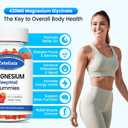 Magnesium Glycinate Gummies, High Absorption Magnesium Supplement for Adults Kids, Relaxation, Brain, Muscle & Bone Support, Melatonin Free, Sugar Free, Mixed Berry Flavor, 120 Cts (60 Count (Pack of 2))