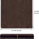 PURE ERA Carpet Stair Tread Landing Mat Area Rug Ultra Plush Shag Soft Non Slip Skid Resistant Tape Free Indoor Doormat Washable Reusable Dark Brown 30 x 30 Inch