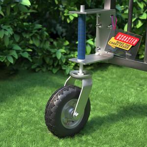 Fence Gate Wheel 8Inch Heavy Duty, Spring-Loaded,r for Wooden Metal Tube&Swing Gate Inflatable Tire 400lb Capacity 360-Degree Rotation with Screws & Spanner