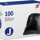 Code J 100 Count Heavy Duty Trash Bags 1.2 Mil THICK | 10-10.5 Gallon / 38-40 Liter Drawstring Black Garbage Liners Heavy Duty Plastic Bags Compatible with simplehuman Code J (Pack of 1) (100 Count (Pack of 1))
