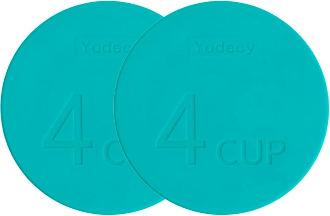 Silicone Bowl Lids fit Pyrex Glass Bowls 7201-PC 4 Cup, Yodecy Silicone Bowl Lids fit Anchor Hocking Glass Bowls 7201-PC 4 Cup,Replacement Lids(2 Pack Blue-green) (Container not Included)