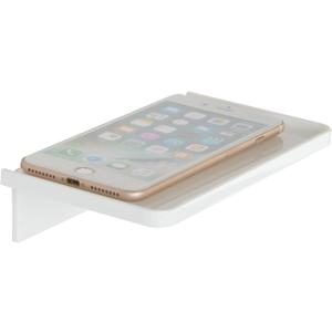 Stick-on Wall Shelf - Small Wall Mounted Clear Acrylic Wonder Shelf Phone Holder Shelves Wipes Rack for Bathroom,Kitchen,Toilet,Office - White