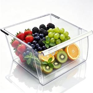 2188656 Crisper Bin (Upper) Replacement for Whirlpool Refrigerator, Refrigerator Drawers, Kenmore Whirlpool Fridge Crisper Drawer Replacement Part WP2188656, 2188656, Thicker, Clear
