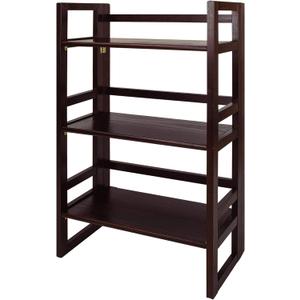 Casual Home 3-Shelf Folding Student Bookcase (20.75" Wide)-Espresso