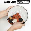 Artoid Mode Black Pumpkin Ghost Halloween Bar Kitchen Towels, 12x24 Inch Quick Dry Microfiber Cloth Dish Towels for Kitchen Drying Set of 2 (Orange)